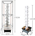 FLTRGO Hydroponics Tower with Light Stand, 45 Holes Aquaponics Grow System, 15 Floors Garden Tower Aeroponics Growing Kit for Herbs, Fruits and Vegetables, Automatic Planting