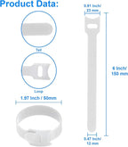 California JOS 60 PCS 6 Inches Reusable Cable Ties, Wire Ties, Cord Organizer, Cable Organizer, Adjustable Cable Management - White