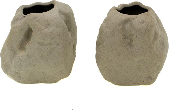 Aquatic Plant Pot,Ceramic Aquatic Decor Plant Cup Holder for Fish Tank Aquarium Aquascape Decoration (M 2pcs)
