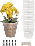 Orchid Pots, 12 Pack 4.5in Orchid Pots with Holes, Breathable Slotted Orchids Planter for Small and Medium Sized Orchids(12Pcs 4.5in)