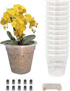 Orchid Pots, 12 Pack 4.5in Orchid Pots with Holes, Breathable Slotted Orchids Planter for Small and Medium Sized Orchids(12Pcs 4.5in)