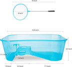 Turtle Tank with Multi-Function Areas, Easy Assembly, Ideal for Small Turtles & Reptiles, Includes Plastic Tree & Fishing Net