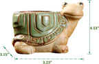 DIYOMR Small Ceramic Planter Pot, 4.3" Vintage Bronze Animal Planters Ceramic Flowerpot Succulent Pots Cactus Pot for Office Home Desktop Decor - Plants Not Included (Turtle Pot)