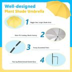 Tryly Plant Umbrellas for Outdoor Plants, Garden Umbrella Shade for Potted Plants and Garden Beds, Provide Shade to ‌Defend Plants From Blazing Sun