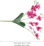 jojofuny Faux Orchid Branches with Leaves Artificial Phalaenopsis Stems Purple Faux Flowers for Living Room Home Office Indoor Decoration