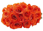 KaBloom - Orange Roses 24 with Greens Bouquet - Fresh Flowers for Birthday, Valentine's & Mother's Day
