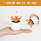 Tiita Artificial Faux Succulents in Pots, Mini Orange Fake Plants for Women Desk, Small Realistic Faux Succulents for Home Office Accessories Window Sill Bathroom Bedroom 4 Set, Orange