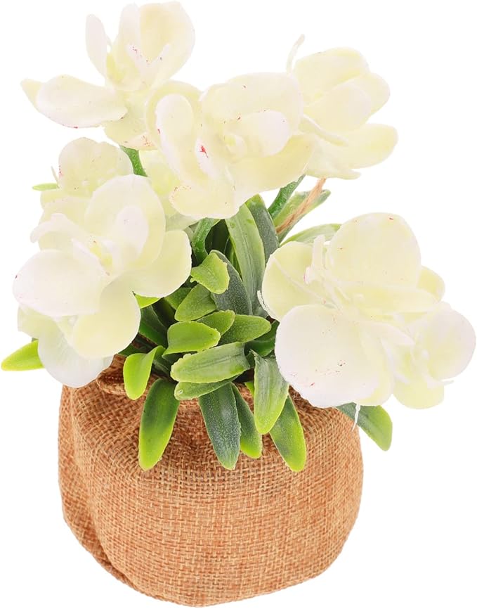 MAGICLULU Realistic Faux Phalaenopsis Artificial Orchid Flowers Potted Decoration for Home Office Bedroom No Watering Fake Orchid Plant for Living Room Balcony Bathroom