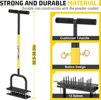 Lawn Aerator Tool, Core Aerator Lawn Tool with 12 Spikes, Automatic Dirt Clean with Spring-Loaded, Manual Grass Aerator Spike Lawn Coring Aerator for Yard Lawn Aeration Soil Loosening Garden Tool