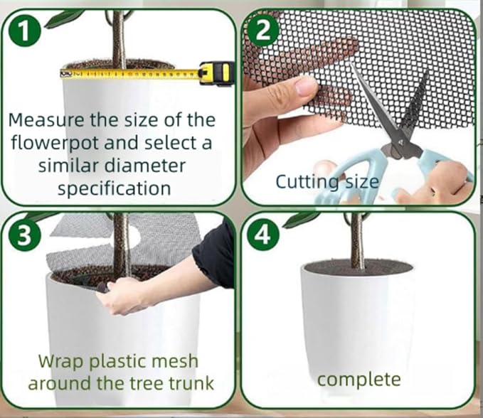 6 Pack Plant Pot Grids, Cuttable Plant Pot Soil Protectors Covers, Used to Keep Animals Out of flowerpots Perfect for Indoor and Outdoor Plants (Medium)