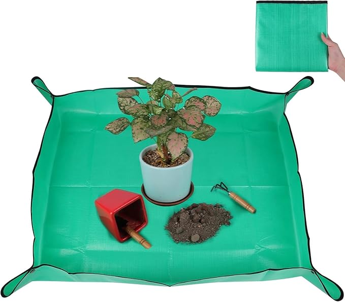 Large Plant Repotting Mat, Waterproof Repotting Tray for Indoor Plants Potting Soil, Gardening Tray Mat, Portable Potting Tray Soil Mat for Indoor House Plants Succulents Orchid