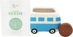 BUZZY Seeds Mini Ceramic Flower Bus Grow Kit, 4-Pack – Colorful Retro Bus Planters with Daisy, Cosmos, Calendula & Coneflower Seeds, All-in-One Seed Starter Gift Set