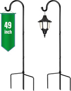 GOFORWILD Shepherd Hooks 2 Pack Adjustable, 49 inches Tall, Premium Metal Garden Hook for Outdoor, Hanging Plant, Solar Lights, Lanterns, Bird Feeders, and Wedding Decor, 7013