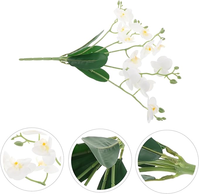 Cabilock Real Touch Artificial Orchids Long Stem Phalaenopsis for Home Decor Butterfly Branches Faux Stems Elegant Orchids Living Fake Flowers Decorative Flower Branches