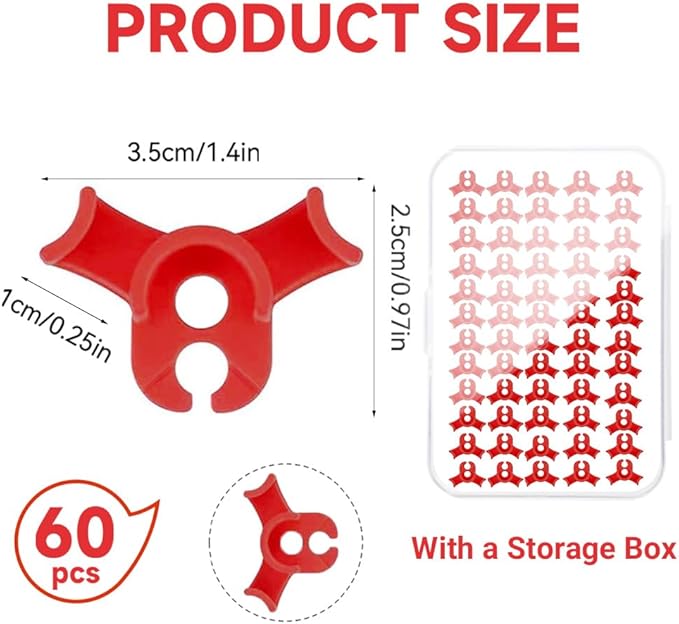 60PCS Plant Training Clips, 90 Degrees Bud Trainer Clips Low Stress Training Clips Bud Bender for Plant Gardening (Red)