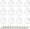 Nuptio 12 Pcs Hanging Tea Light Candle Holders Mini Glass Candle Holder 2.36" Diameter Baubles Globe Garden Ornament, Tealight Holders for Christmas Halloween Wedding Party Decorations for Reception
