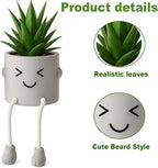 Cute Artificial Fake Plants Mini Succulents in Pots for Desk Decorations Bathroom Kitchen Desk Shelf Potted Plants Office Windowsill Faux Small Plants Decor Accessories 1PC