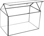 NCYP Glass Terrarium with Acrylic Lid, 10.2x5.9x8.2 Inches House Shape Glass Terrarium for Snails, Indoor Tabletop Decor, Handmade (Plants Not Included)