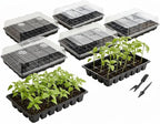 Mr. Pen- Seed Starter Tray Kit, 5 Pack, Total 350 Cells, Durable Plant Germination Trays with Humidity Vented Domes and Bases, Ideal for Seed Starting, Indoor Gardening and Greenhouse