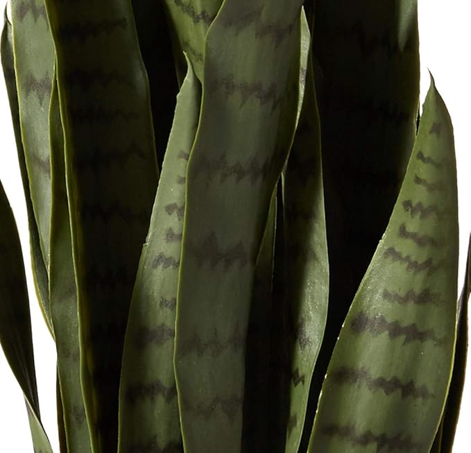 Nearly Natural 35in Artificial Snake Plant, Sansevieria Faux Greenery with Black Planter for Indoor Home Office Decor, Low Maintenance