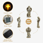 Rezpuao Angel Statue for Garden,Solar Angel for Cemetery Decorations,Garden Memorial Angels,Resin Praying Angels Figurine for Patio Lawn Yard Porch Decorations,12.12inch