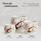 Ceramic Plant Pots with Drainage Holes and Saucers, Round Flower Pots for Indoor Plant, 4/5.2/6.6 Inches Small Flower Planters Set of 3