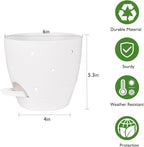 Vanslogreen 6 Inch Orchid Pots with Holes, 2 Pack Self Watering Planters for Orchids Plastic Orchid Pot Plant Flower Pots for Orchids Indoor Outdoor (White)