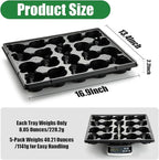 RooTrimmer 20 Cell Plant Trays for Carrying 3 inch Round Nursery Pots, Sturdy Plastic Trays Suitable for Holding 100 pcs Peat Pots (5 Packs)