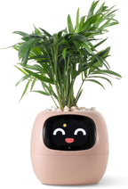 PLANTSIO smart pet Planter Robot Guidance on Plant Care with Emojis, Adorable Plant Companion with Rich Gesture Interaction, Neat Desk Setup Gift (Pink)