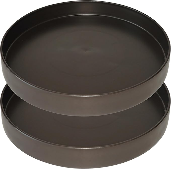 Plant Saucer 6 inch Drip Tray for Ceramic Plastic Pots, 2 Pack Plant Saucers for Indoors, Plastic Planter Flower Pot Saucers for Potted Plants, Planter Water Trays for pots Base (6", Chocolate)