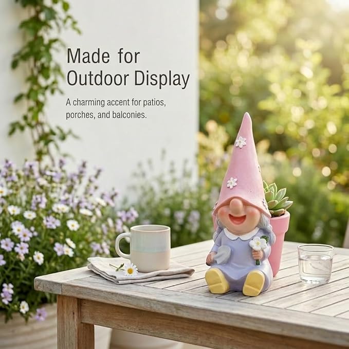 Succulent pots, 4 inch Plant pots gnome Garden Decor Planters for Indoor Plants with Drainage, Gifts for Mom Grandma Women