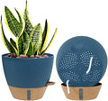 montresor 2 Pack 10 inch Plant Pots, PP Plastic Self Watering Plant Pot with Drainage and Tray for Indoor Outdoor Plants, Water Level Window & Reservoir Flower Pots Decorative Planter (Blue)