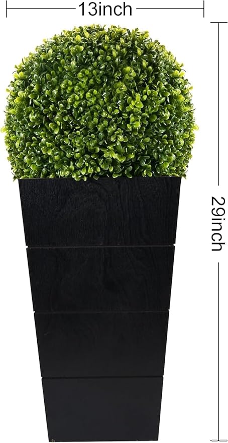 29in Artificial Plants with LED Lights,Artificial Boxwood Topiary Trees Artificial Outdoor with Pot, Artificial Plant Shrub for Front Porch Home Office Decor… ﻿ ﻿
