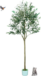 5FT Artificial Olive Tree,Artificial Plants Indoor,Faux Olive Tree Olive Trees Artificial Indoor with Natural Wood Trunk and Realistic Leaves and Fruits (5FT)