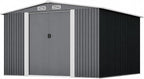 10x8 Metal Storage Shed Outdoor Steel Garden Tool Shed with Sliding Door, Large Utility Shed, Metal Shed for Backyard, Patio, Yard Lawn, Grey
