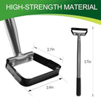 Walensee Stirrup Hoe Garden Tool, Hollow Trapezoid Weeding Tool with 14 Inch Scuffle Loop, Sharp Metal Hand Cultivator Rake for Lawn, Garden or Greenhouse, Durable Grass Scraper, Mini Gift, Grey