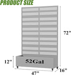 Casaphoria Metal Raised Garden Bed with Trellis and Wheels, 72"x47"x16" Arched Planter Box for Climbing Plants, Vegetables & Vines, Features Drainage Holes and Privacy Screen, Grey-Harold