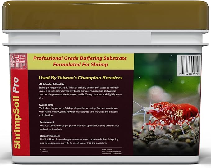 ShrimpSoil Pro - Freshwater Shrimp & Aquatic Plant Soil | Professional Buffering Substrate for Caridina & Neocaridina Shrimp | Aquarium Soil for Live Plants, Aquascapes & Aquasoil Setups (8L)