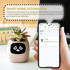 Smart Pet Planter, Smart Plant Pot, With Artificial Intelligence, Time Weather Display, And Multiple Expressions Animation,Lovely Plant Companion, For Desktop Decoration, Gifts,Plant-Free (Green)