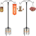 70 Inch Shepherds Hooks for Outdoor,Heavy Duty Shepherds Hooks for Outdoor with 5 Prong Base, Adjustable Stand Hanger for Garden Plant, Hummingbird Feeder, Lantern, Hanging Wedding Decor (2 Pack)