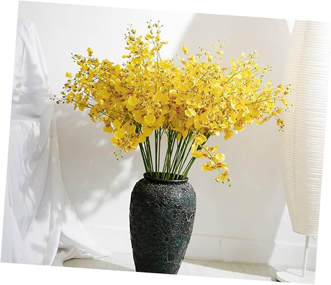 LIOOBO 3 Forks Artificial Dancing Orchid Flower Branches - Decor for Weddings and Living Rooms - Perfect for Floral Arrangements and Indoor Decoration