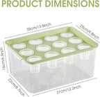 Aquaponics Growing System Hydroponic Planter Box, 12-Hole Transparent Aquaponics Growing System with Green Lid for Home, Balcony, or Desktop Decor