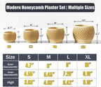 Plant Pots, Modern 3D Printed Honeycomb Planters for Indoor Plants, 4.7/6/8/10 Inch Wood Decorative Flower Pot for Office Desktop, Bookshelf & Home Decor, Lightweight & Durable.