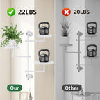 Wall Mount Plant Holder Outdoor Rotating Window Plants Shelves Metal Wall Plant Stand 3 Tier Wall Planters for Indoor Plants, for Outdoor, White