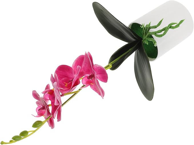 Gadpiparty Artificial Butterfly Orchid Potted Plant Purple Tabletop Artificial Flower Bonsai Home Décor Indoor Simulated Orchid for Office and Living Room
