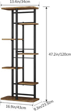 LINZINAR Plant Stand 7 Tier 8 Potted Multiple Flower Pot Holder Shelf Indoor Outdoor Planter Rack Storage Organizer for Patio Garden Corner Balcony Living Room (Black, 7 Tier)