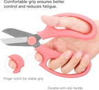 Housolution Flower Scissors, Strong Floral Shears, Premium Steel Garden Pruning Shears Garden Scissors Floral Fruits Leaf Scissors Hand Pruner Snip Trimming Tool for Gardening Flower Arrangement, Pink