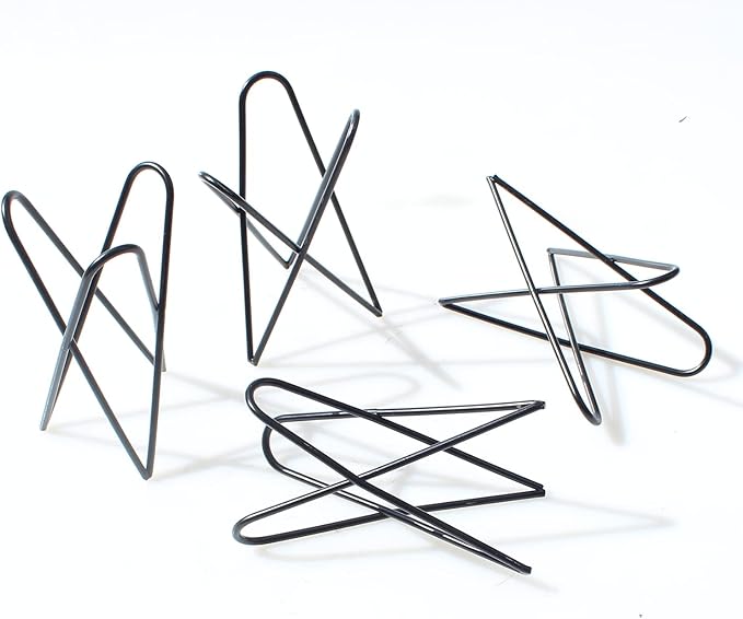 4 Black Air Plants Stand Desktop Geometry Airplants Holder Air Ferns Display Rack Air Tillandsia Metal Base Ornament for Plants