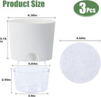 Oliz 6 Inch Self Watering Planter Pots for Indoor Plants, 3 Packs African Violet Pots with Wick Rope and Visible Reservoir Self Watering Planter for Herb, Houseplants