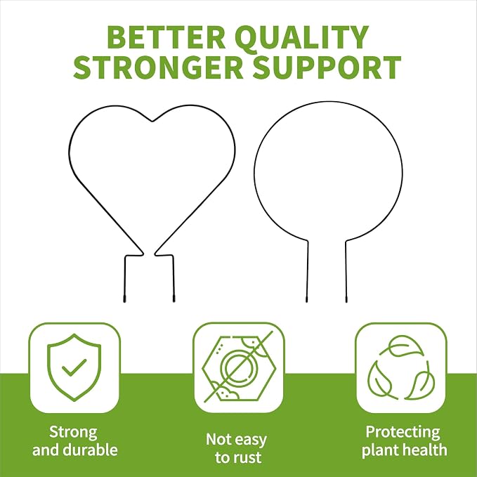 Trellis for Potted Plants, Small House Plant Support, Indoor Plant Trellis for Climbing Plants (Circle and Heart Shape)